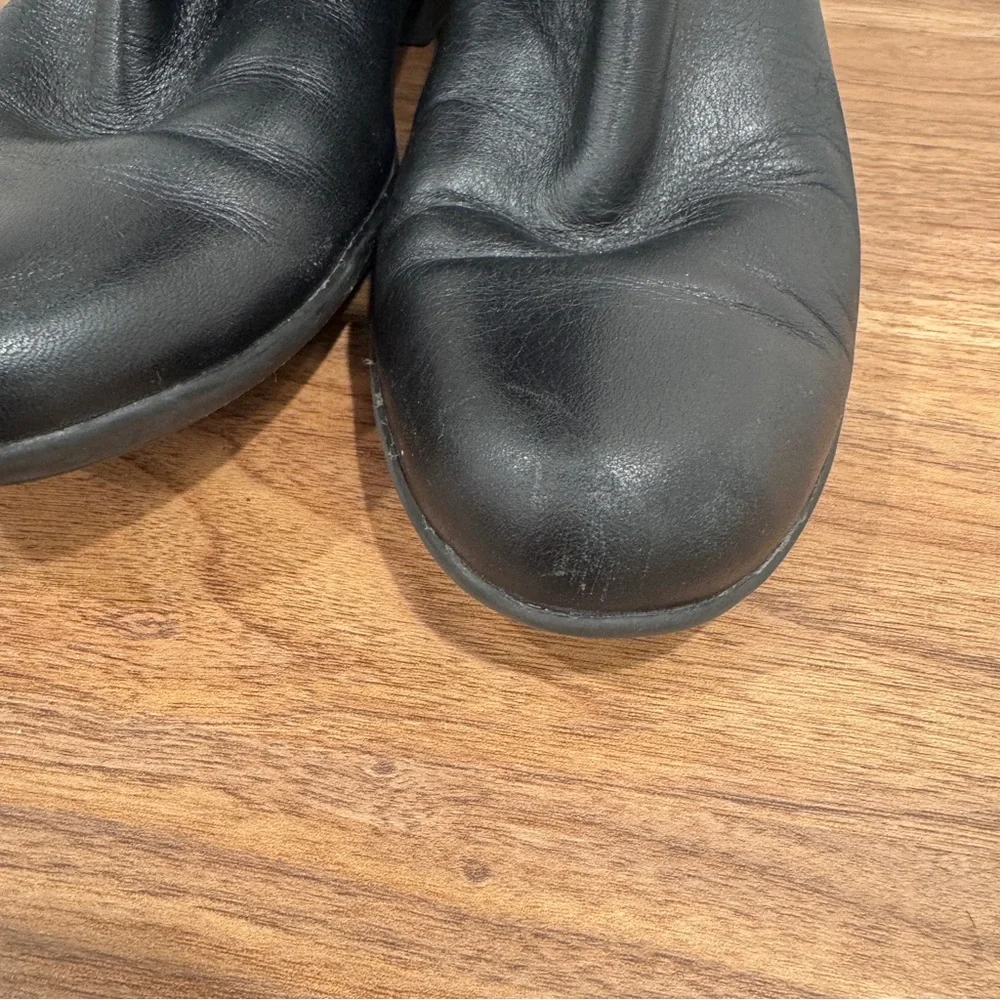 Clarks Equestrian Black Leather Boots Womens 8M Tall Riding Ingalls Delaware
